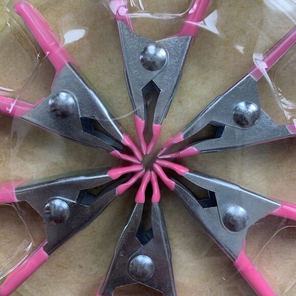 2 Pk -6 Heavy Duty Clamps Crafter's Square Arts & Craft 2-inch Steel Clamps Pink - Picture 5 of 6